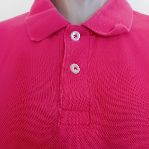 Women's Preppy Business Casual Original Penguin Hot Pink Polo ButtonUp Shirt L - Picture 6 of 9